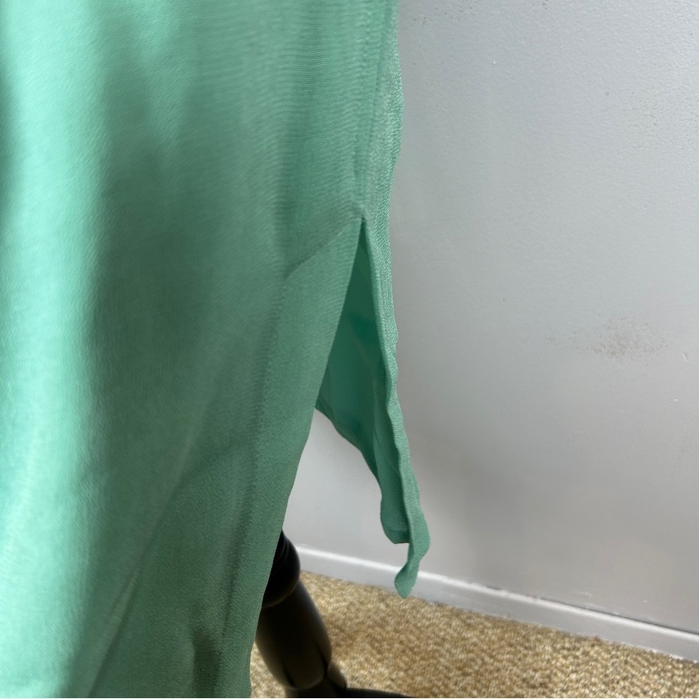 Escada Sport Dafari Chiffon Cap Sleeve Button Dress Size 34 Mint Green - Picture 7 of 15